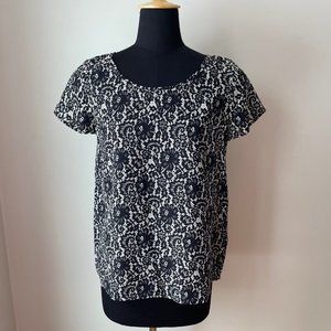 Joie Silk Lace Print Top